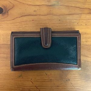 Small Leather Coach Wallet Brown and Black